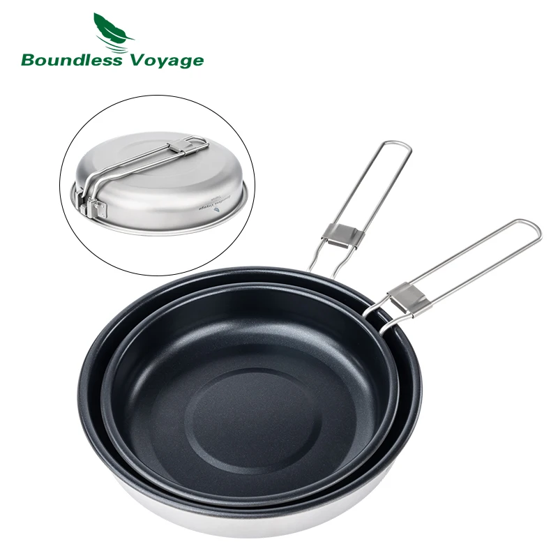 Boundless Voyage Titanium Non-stick Frying Pan 18.8cm / 22cm Outdoor Camping Skillet with Folding Handle Lightweight Cookware
Boundless Voyage Titanium Non-stick Frying Pan 18.8cm / 22cm Outdoor Camping Skillet with Folding Handle Lightweight Cookware