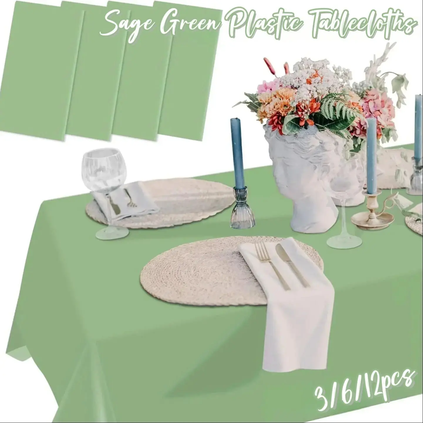 3/6/12pcs Sage Green Plastic Tablecloths Waterproof Table Cover Disposable Table Runner For Birthday Wedding Forest Party Suppy
3/6/12pcs Sage Green Plastic Tablecloths Waterproof Table Cover Disposable Table Runner For Birthday Wedding Forest Party Suppy