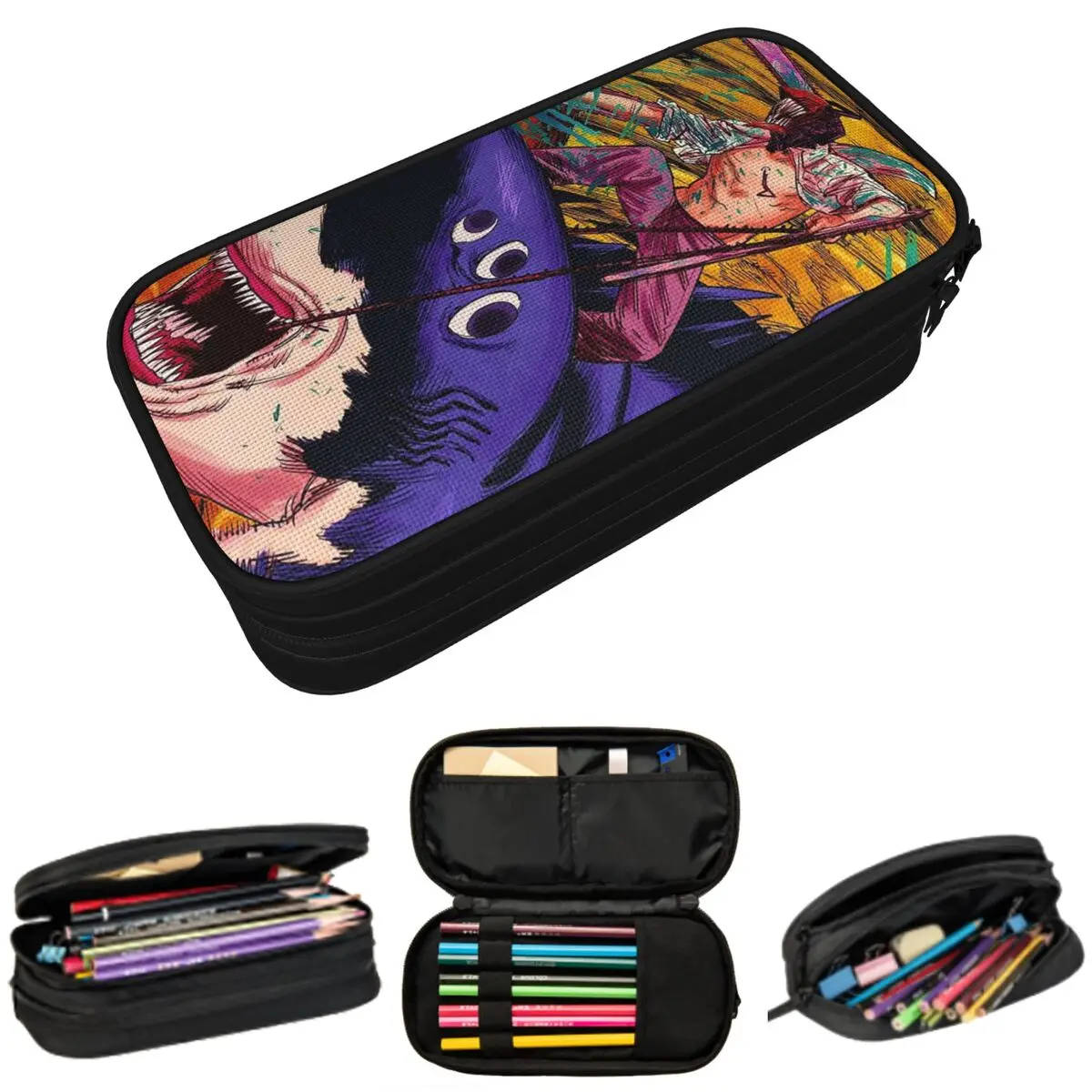 Пенал для карандашей с изображением аниме-персонажей Шарк и Денджи из «Человека-бензопилы» для детей, школьный пенал, сумка для канцелярских принадлежностей, держатель для ручек
Пенал для карандашей с изображением аниме-персонажей Шарк и Денджи из «Человека-бензопилы» для детей, школьный пенал, сумка для канцелярских принадлежностей, держатель для ручек