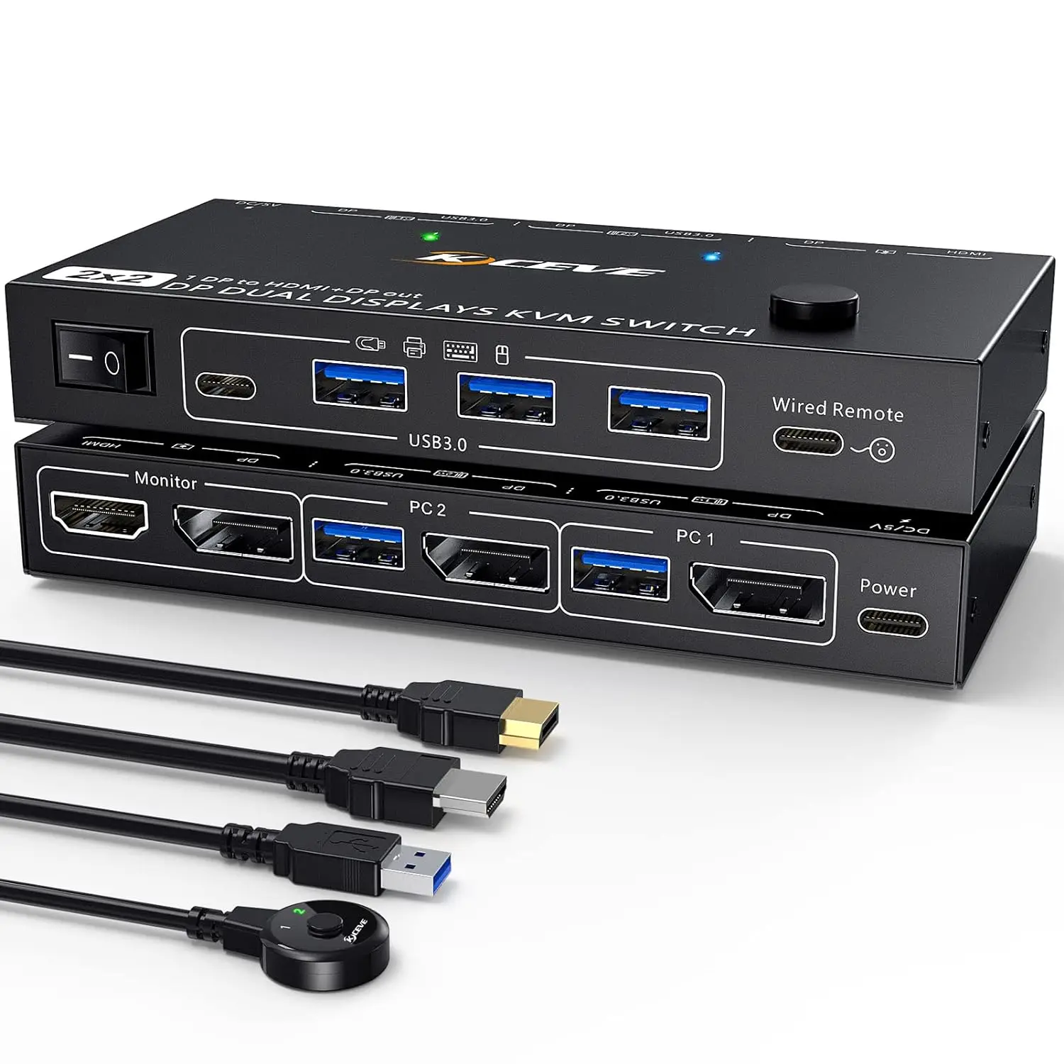 KCEVE двойной монитор DP 1,4 KVM переключатель 4 K @ 60 Гц для 2 компьютеров DP1.4 KVM переключатель 2 в 2 Выход назад Совместимость DP1.2 с DP + UBS
KCEVE двойной монитор DP 1,4 KVM переключатель 4 K @ 60 Гц для 2 компьютеров DP1.4 KVM переключатель 2 в 2 Выход назад Совместимость DP1.2 с DP + UBS