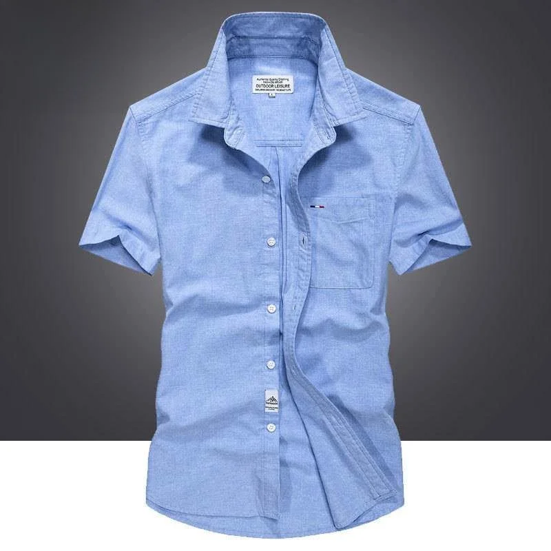 Loose Fit Cotton Shirt for Men Large Size Shortsved French Style Short Sleeve Uniform Color Summer Casual Wear PU Leather
Loose Fit Cotton Shirt for Men Large Size Shortsved French Style Short Sleeve Uniform Color Summer Casual Wear PU Leather