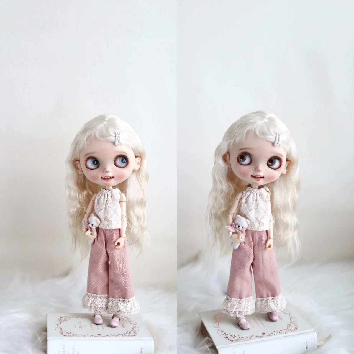 Комплект одежды для куклы Блайт 30 см: Модный дизайн, нежный белый кружевной топ с жемчугом + розовые длинные брюки для нарядов куклы Блайт
Комплект одежды для куклы Блайт 30 см: Модный дизайн, нежный белый кружевной топ с жемчугом + розовые длинные брюки для нарядов куклы Блайт