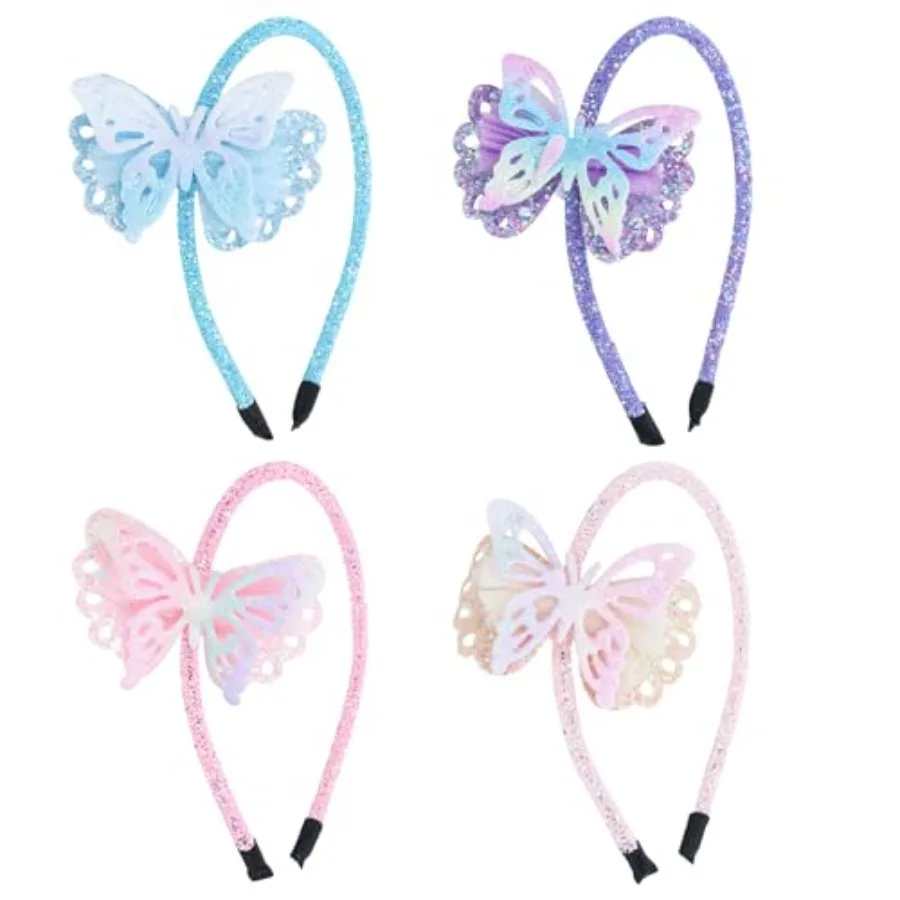 Butterfly Headband, 4 Pcs Glitter Sequins Hairband for Girls, Non Slip Fairy Headbands for Little Girl Hair Accessories, Cute H
Butterfly Headband, 4 Pcs Glitter Sequins Hairband for Girls, Non Slip Fairy Headbands for Little Girl Hair Accessories, Cute H