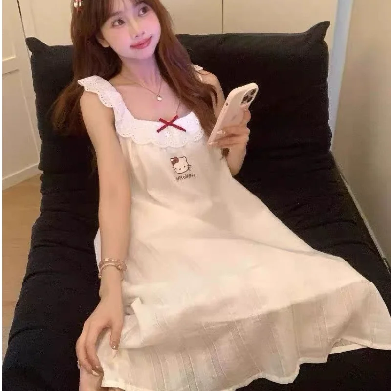 Sanrio Hello Kitty женская спальная юбка Kawaii мультфильм летняя пижама без рукавов для сна для молодых девушек длинная юбка домашняя одежда
Sanrio Hello Kitty женская спальная юбка Kawaii мультфильм летняя пижама без рукавов для сна для молодых девушек длинная юбка домашняя одежда