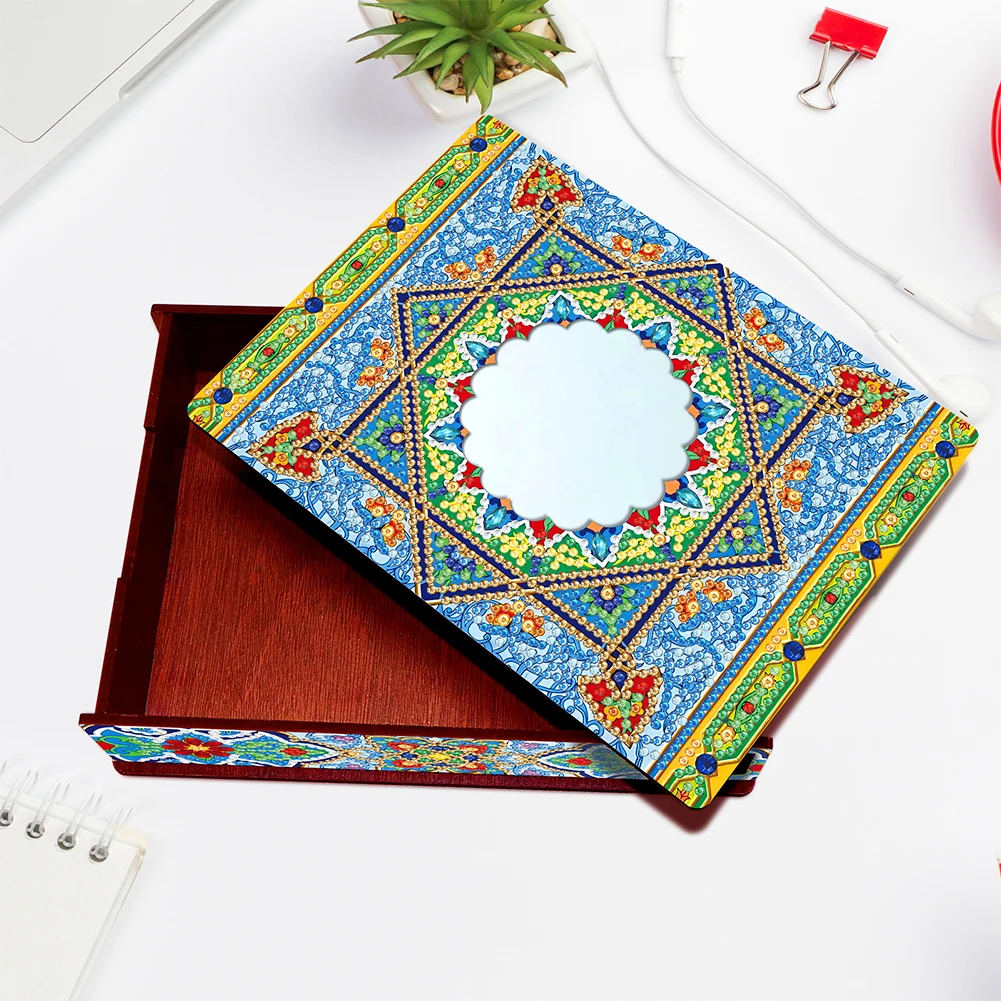DIY Diamond Art Wooden Box with Mirror Diamond Painting Wooden Storage Box for Jewelry & Crafts Organization
DIY Diamond Art Wooden Box with Mirror Diamond Painting Wooden Storage Box for Jewelry & Crafts Organization