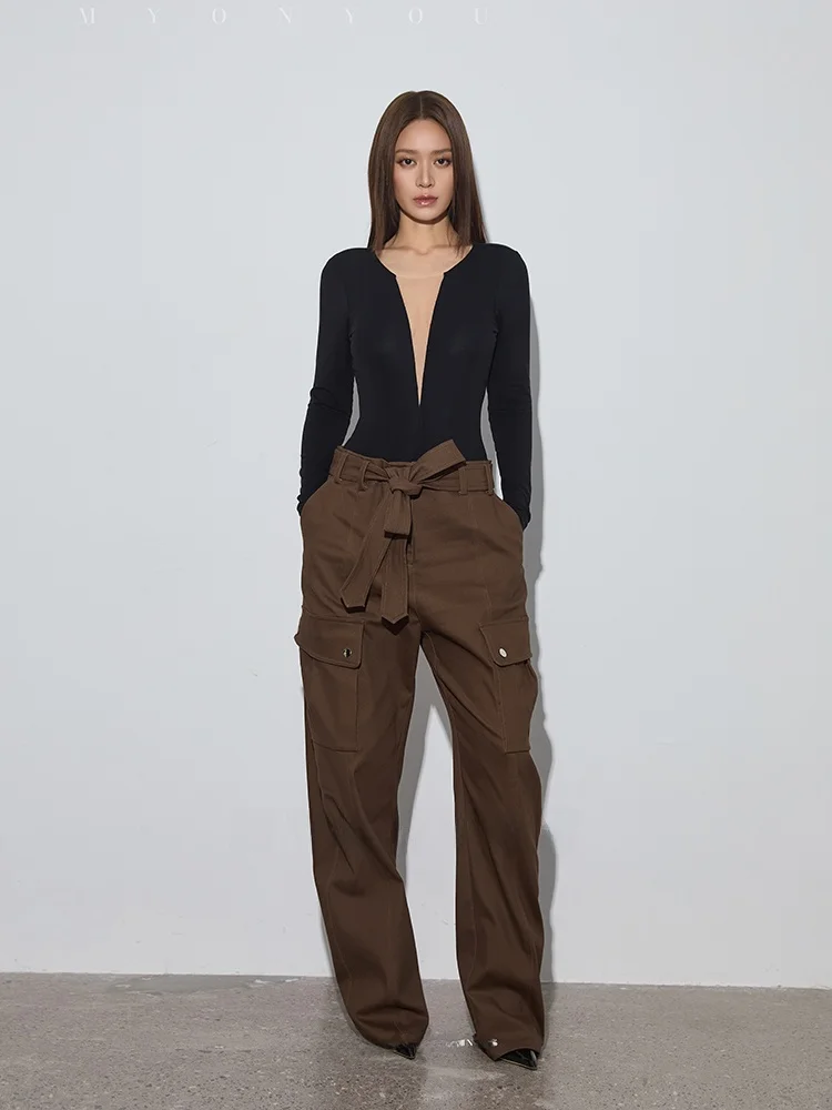 Casual Loose Work Pants with Big Pocket Design Bow Knife Shape MYONYOU Small Audience Design Cotton Natural Waist Ladies
Casual Loose Work Pants with Big Pocket Design Bow Knife Shape MYONYOU Small Audience Design Cotton Natural Waist Ladies