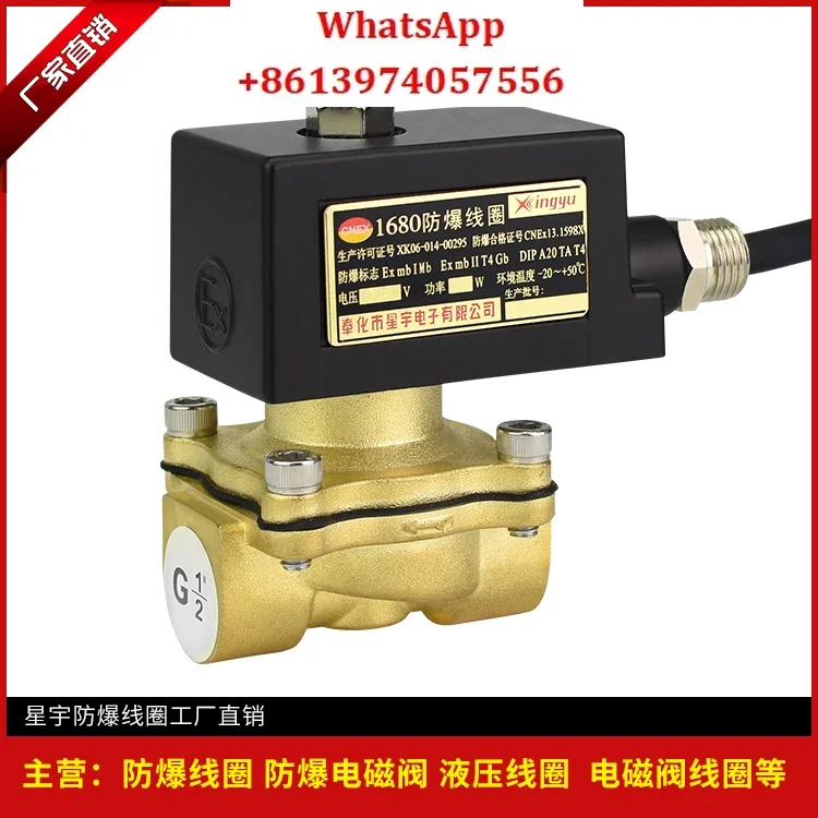 Normally closed and normally open pure copper 2W160-15G1/2 DN20/2W-25 two-position two-way explosion-proof solenoid valve
Normally closed and normally open pure copper 2W160-15G1/2 DN20/2W-25 two-position two-way explosion-proof solenoid valve
