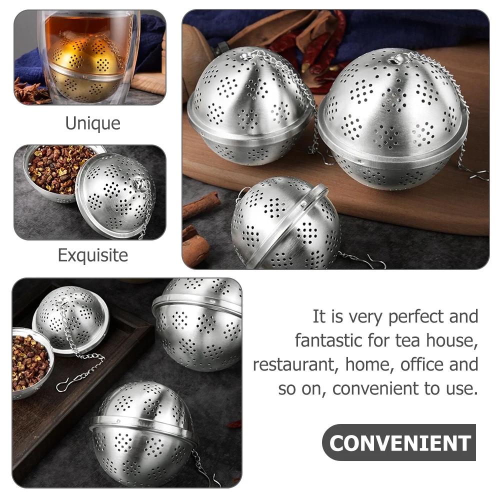 Stainless Steel Leaves Filter Strainer Ball Spice Infuser With Hook Easy Residue Removal For Home Office Tea House Kitchen Bar 
Stainless Steel Leaves Filter Strainer Ball Spice Infuser With Hook Easy Residue Removal For Home Office Tea House Kitchen Bar