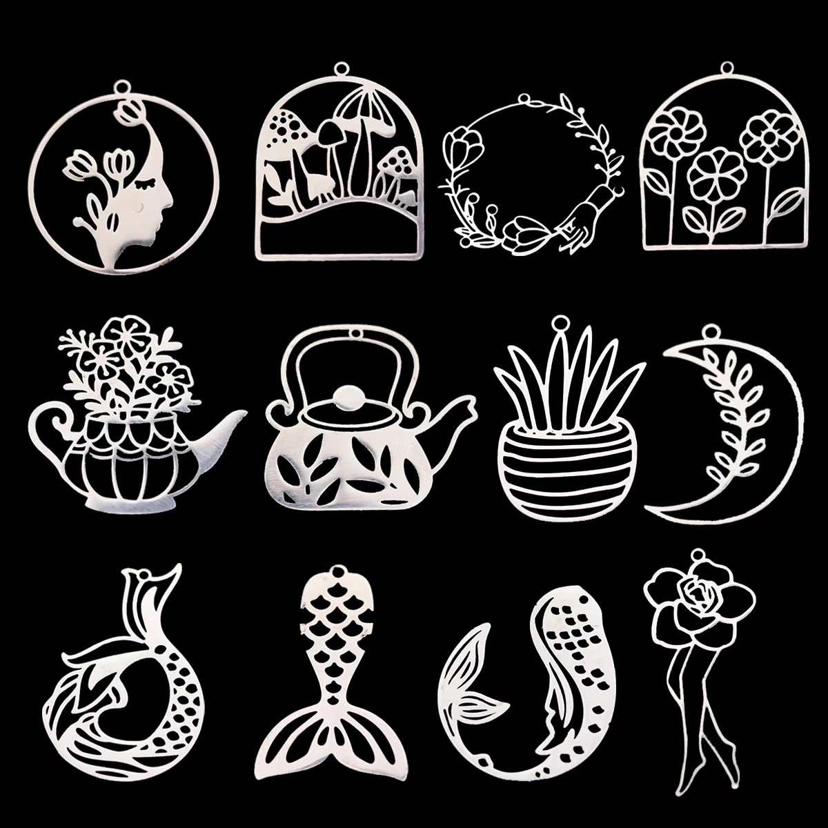 3pcs Vintage Hollow Plant Charms Pendant Stainless Steel Flower Mermaid Pendants Necklace For DIY Jewelry Making Craft Supplies
3pcs Vintage Hollow Plant Charms Pendant Stainless Steel Flower Mermaid Pendants Necklace For DIY Jewelry Making Craft Supplies