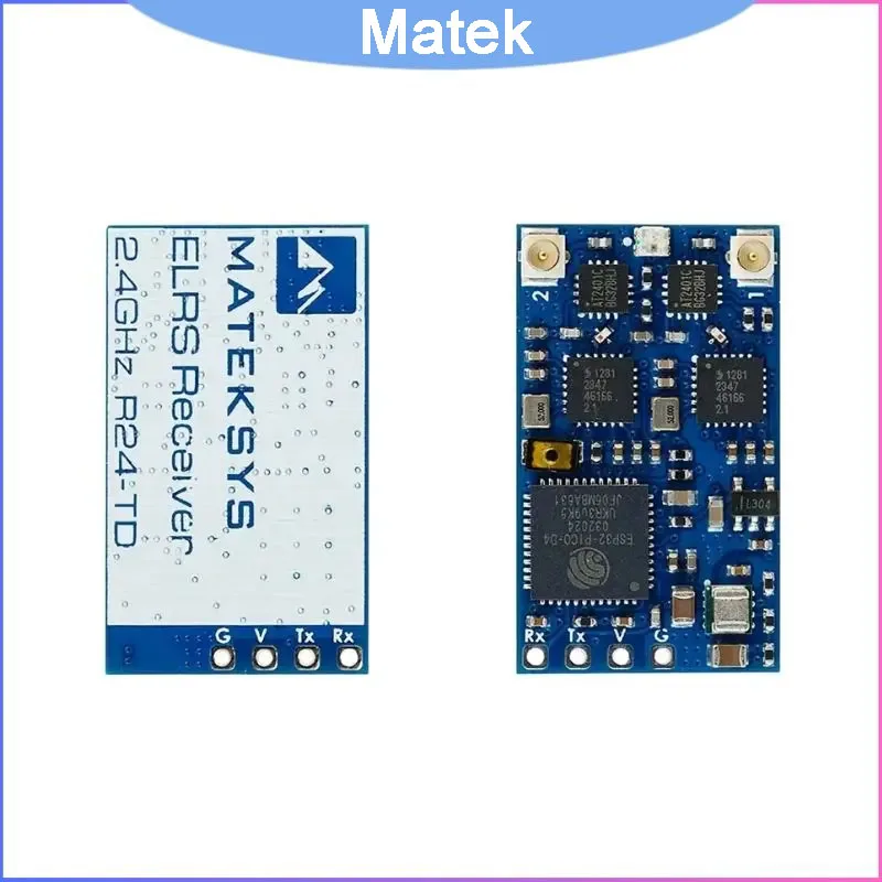 MATEK R24-TD ExpressLRS 2.4GHz True Diversity Receiver, Dual-Antenna for RC FPV Drone, Long Range & Reliable Signal
MATEK R24-TD ExpressLRS 2.4GHz True Diversity Receiver, Dual-Antenna for RC FPV Drone, Long Range & Reliable Signal