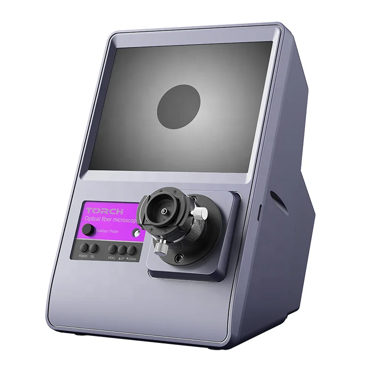 Fiber Optic Inspection Microscope 200/400X Desktop Fiber Optic Endface Scope FM100C+ With 8" TFT Screen For FC/SC/LC/MPO Adapter
Fiber Optic Inspection Microscope 200/400X Desktop Fiber Optic Endface Scope FM100C+ With 8" TFT Screen For FC/SC/LC/MPO Adapter