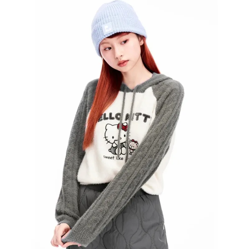 Sanrio Hello Kitty Winter New Korean Style Sweater Cute Embroidered Design Casual Hoodie Simple Trend Versatile Women Pullovers
Sanrio Hello Kitty Winter New Korean Style Sweater Cute Embroidered Design Casual Hoodie Simple Trend Versatile Women Pullovers