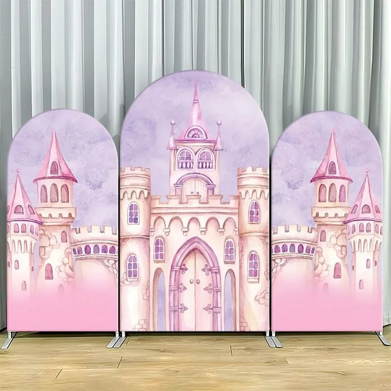 Single Side Arch Backdrop Cover Elegant Pink Castle Themed Party Backdrop Set Featuring Arched Panels With Watercolor Fantasy
Single Side Arch Backdrop Cover Elegant Pink Castle Themed Party Backdrop Set Featuring Arched Panels With Watercolor Fantasy