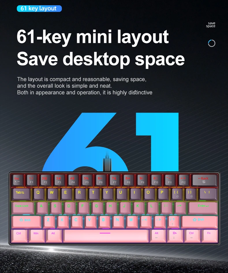 Механическая мини-клавиатура APAYADO K61, проводная, 61 клавиша, Phantom RGB, черно-белая, с красными/синими механическими переключателями для игр, 60% портативная
Механическая мини-клавиатура APAYADO K61, проводная, 61 клавиша, Phantom RGB, черно-белая, с красными/синими механическими переключателями для игр, 60% портативная