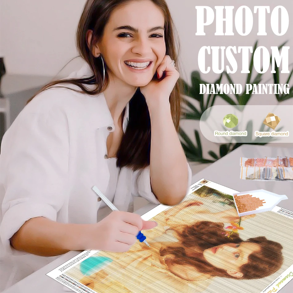 PhotoCustom Full Square/Round Drill 5D Diy Diamond Painting Kit Private Custom Mosaic Embroidery Wedding Decoration New Gift
PhotoCustom Full Square/Round Drill 5D Diy Diamond Painting Kit Private Custom Mosaic Embroidery Wedding Decoration New Gift