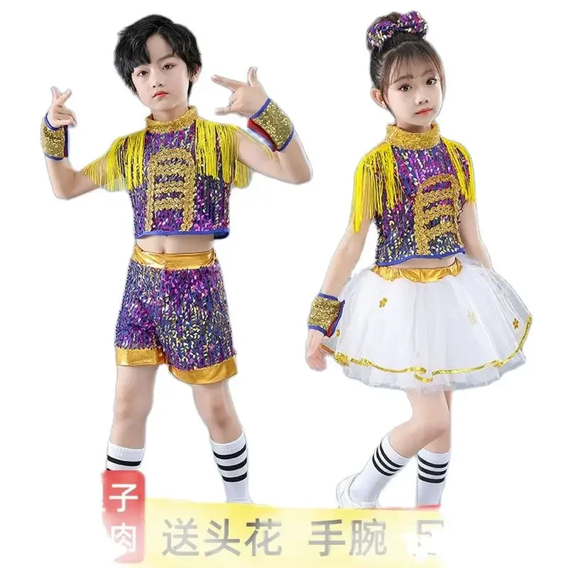 New Sequin Jazz Dance Costume for Girls Clothes Dance Kpop Outfit Kids Dancing Wear
New Sequin Jazz Dance Costume for Girls Clothes Dance Kpop Outfit Kids Dancing Wear