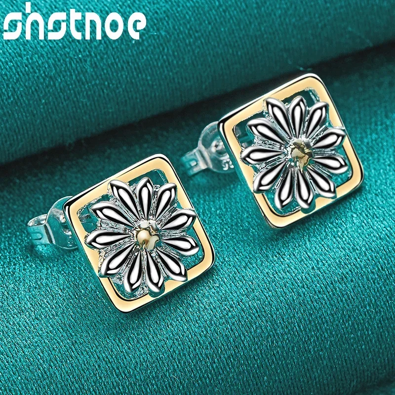 SHSTONE 925 Sterling Silver Earrings 10mm Yellow Square Flower Earrings Fashion Jewelry Wedding Eardrop Accessories For Women
SHSTONE 925 Sterling Silver Earrings 10mm Yellow Square Flower Earrings Fashion Jewelry Wedding Eardrop Accessories For Women
