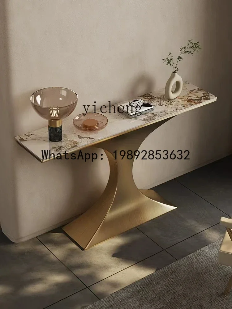 G1 stainless steel champagne gold brushed rock slab entrance table cabinet entrance door against the wall entrance platform
G1 stainless steel champagne gold brushed rock slab entrance table cabinet entrance door against the wall entrance platform