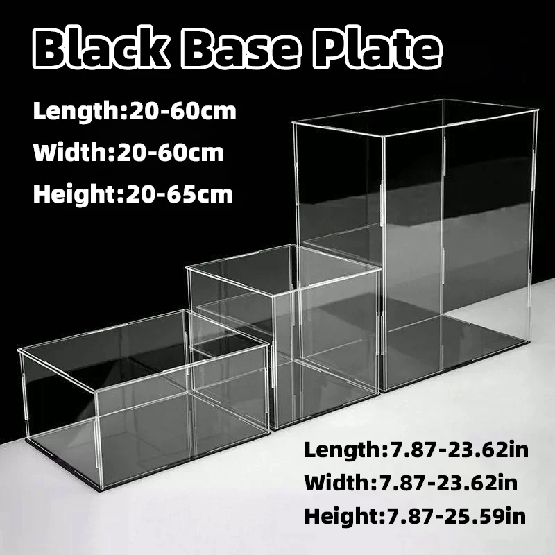 Black Base Mirror Assembled Tool Free Clear Acrylic Display Case Dust Cover Storage for Decorative Crafts L20-45 W20-60 H10-65cm
Black Base Mirror Assembled Tool Free Clear Acrylic Display Case Dust Cover Storage for Decorative Crafts L20-45 W20-60 H10-65cm