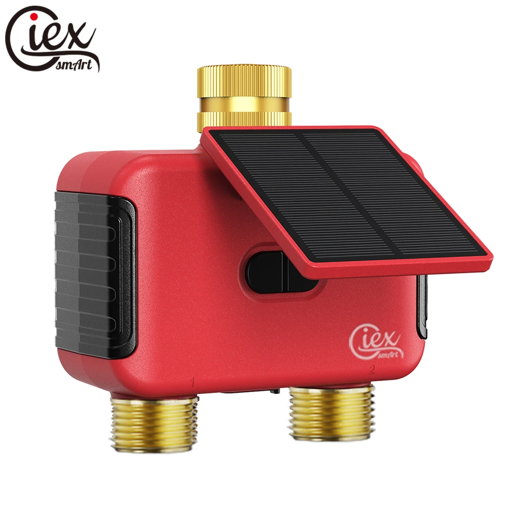 WiFi Solar Rechargeable Smart Sprinkler Timer, 2 Zone Hose Water Timer, Dual Outlet, Brass Inlet & Outlet, App/Alexa/Google
WiFi Solar Rechargeable Smart Sprinkler Timer, 2 Zone Hose Water Timer, Dual Outlet, Brass Inlet & Outlet, App/Alexa/Google