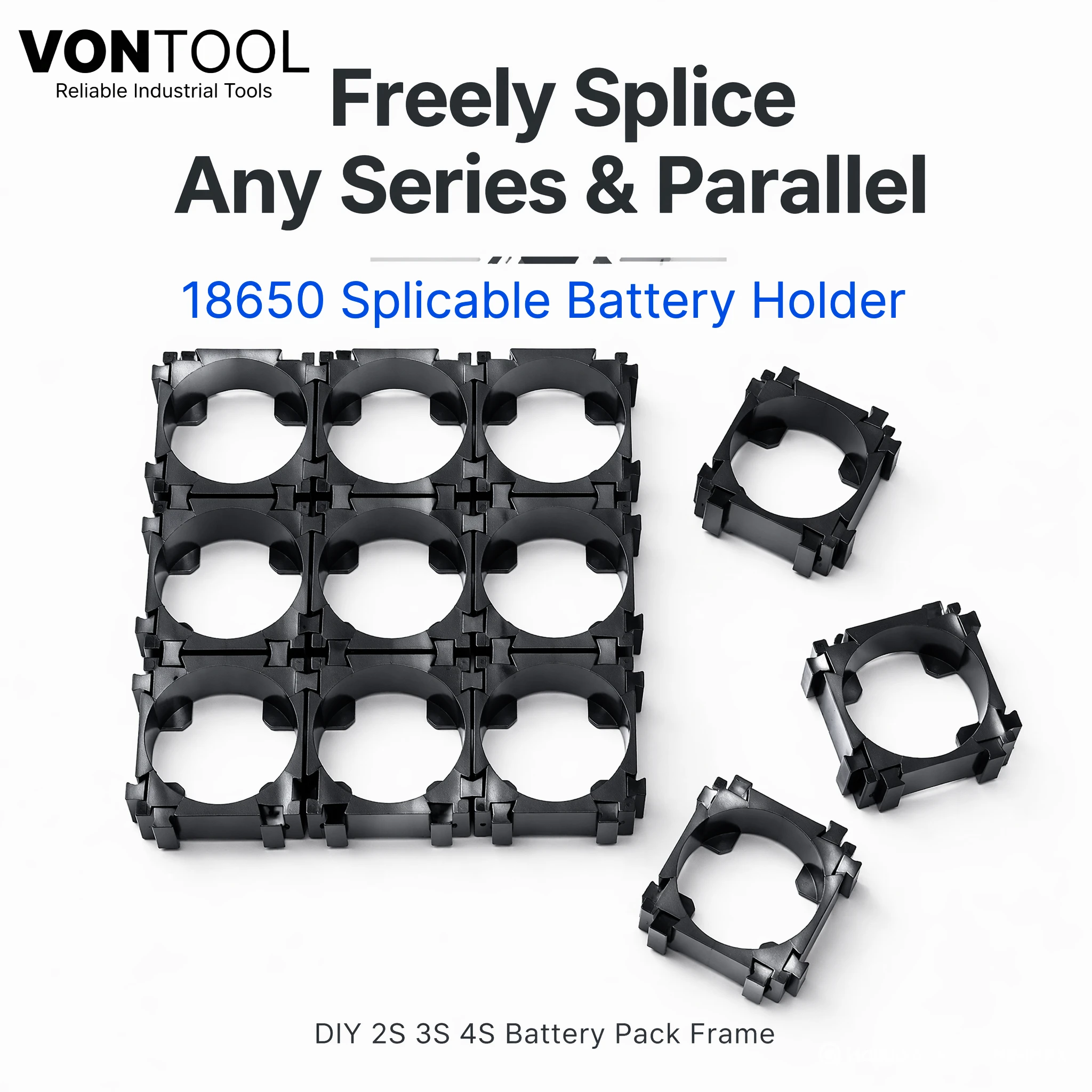 VONTOOL 18650 1x1 Splicable Holder V0 Fireproof Frame Free Splice DIY Lithium Pack for Spotlight Storage Freely DIY Assembling
VONTOOL 18650 1x1 Splicable Holder V0 Fireproof Frame Free Splice DIY Lithium Pack for Spotlight Storage Freely DIY Assembling