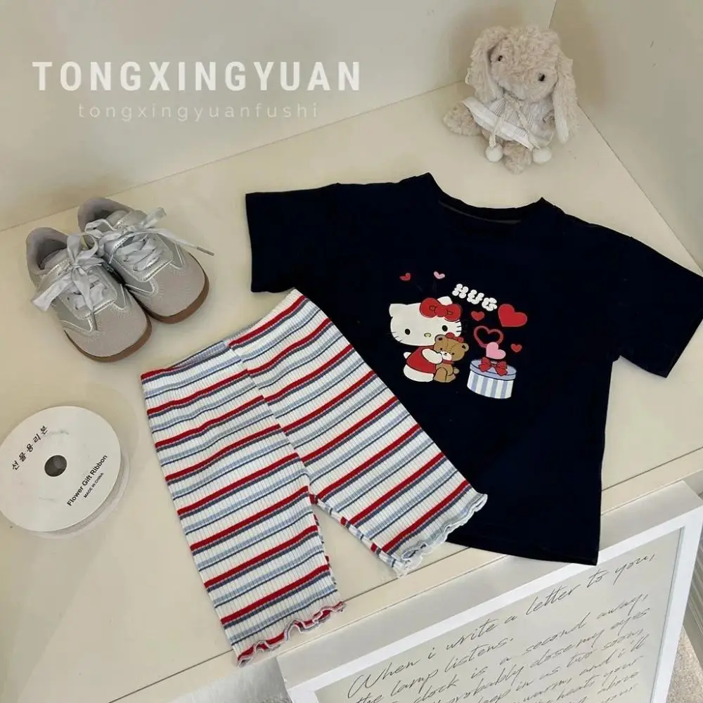 Пижамы Sanrio Kuromi My Melody, летняя домашняя одежда с героями мультфильмов для девочек, комплект шорт с короткими рукавами «Hello Kitty», детские пижамы
Пижамы Sanrio Kuromi My Melody, летняя домашняя одежда с героями мультфильмов для девочек, комплект шорт с короткими рукавами «Hello Kitty», детские пижамы