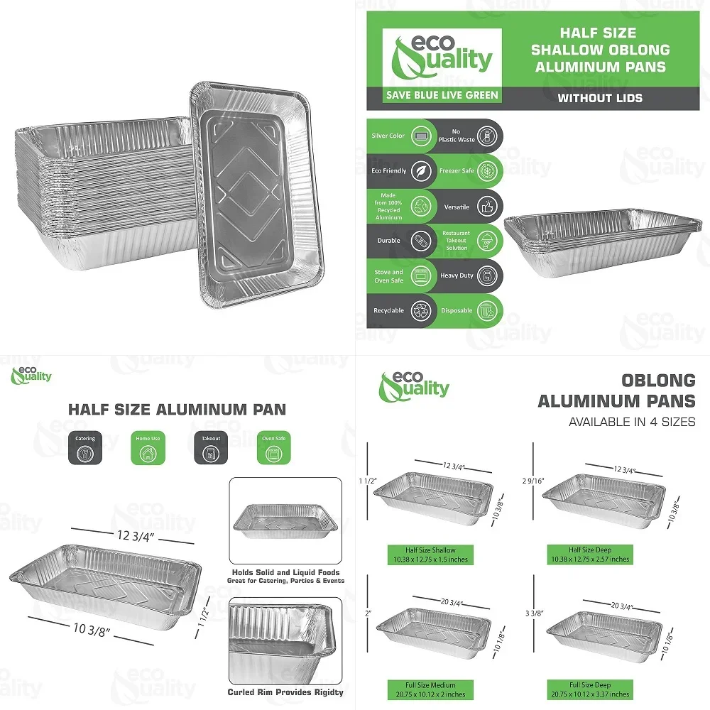 Pans 9x13 Disposable Foil Pans Half Size Steam Table Shallow Aluminum Trays Heavy Duty Tin Foil Pans, Bakeware, Lasagna Pans, R
Pans 9x13 Disposable Foil Pans Half Size Steam Table Shallow Aluminum Trays Heavy Duty Tin Foil Pans, Bakeware, Lasagna Pans, R