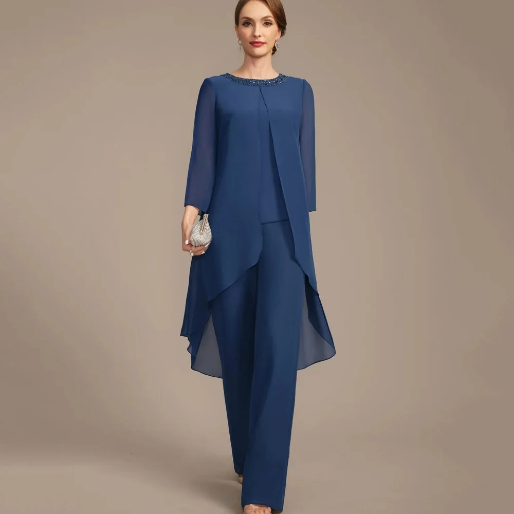 Customized Mother of Dresses Suit Elegant Evening Gowns Beading Bride Party Dress Chiffon New robes invitée mariage 
Customized Mother of Dresses Suit Elegant Evening Gowns Beading Bride Party Dress Chiffon New robes invitée mariage