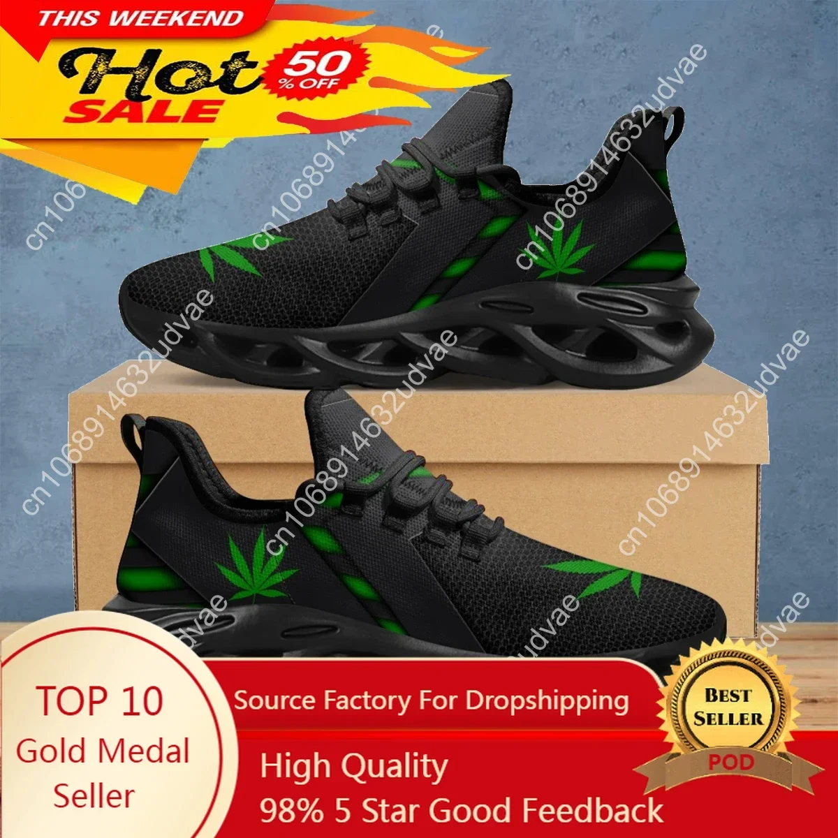 3D Green Weed Leaves Printing Athletic Shoes for Women Breathable Lace Comfort Femme Footwear Platform Sneakers 2023
3D Green Weed Leaves Printing Athletic Shoes for Women Breathable Lace Comfort Femme Footwear Platform Sneakers 2023