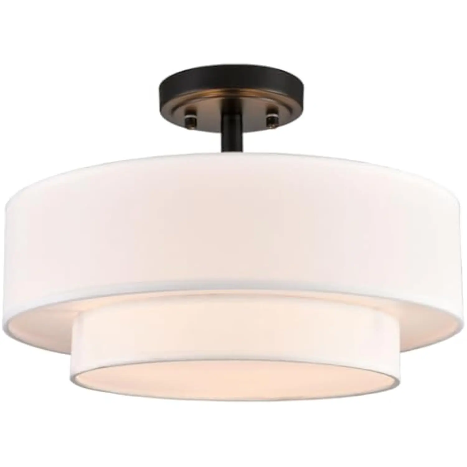 3-Light Semi Flush Ceiling Light, Modern Fabric Ceiling Lighting Fixture, Black 2 Tier Drum Ceiling Light for Living Room Bedro
3-Light Semi Flush Ceiling Light, Modern Fabric Ceiling Lighting Fixture, Black 2 Tier Drum Ceiling Light for Living Room Bedro