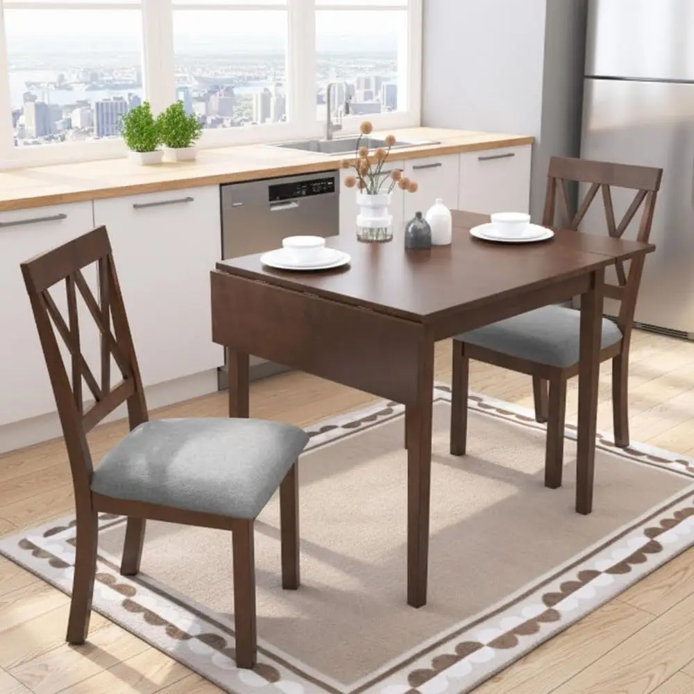 Counter Height 3-Piece Dining Set with 2 Chairs, Brown, Ideal for Small Spaces
Counter Height 3-Piece Dining Set with 2 Chairs, Brown, Ideal for Small Spaces