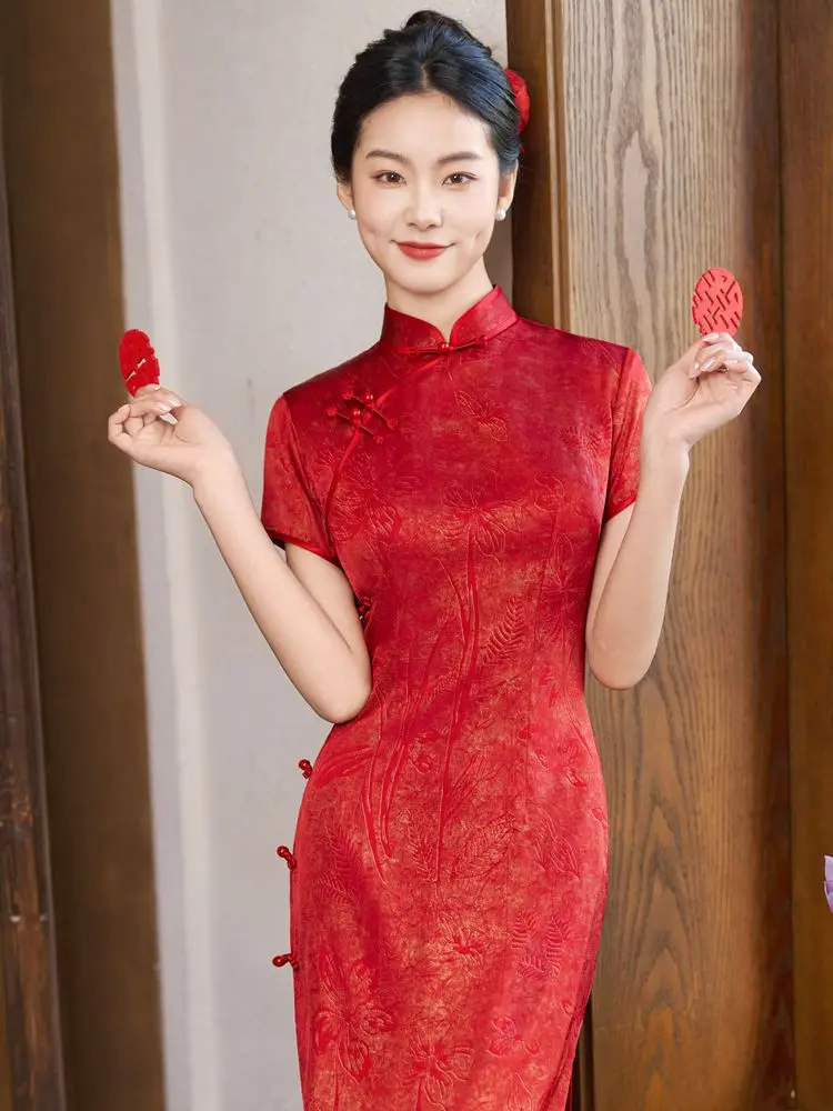 Ele Red Long Dr Wedding Celebration High-end Evening Gown Mom of the Bride Vintage Sle Polyester Fiber
Ele Red Long Dr Wedding Celebration High-end Evening Gown Mom of the Bride Vintage Sle Polyester Fiber