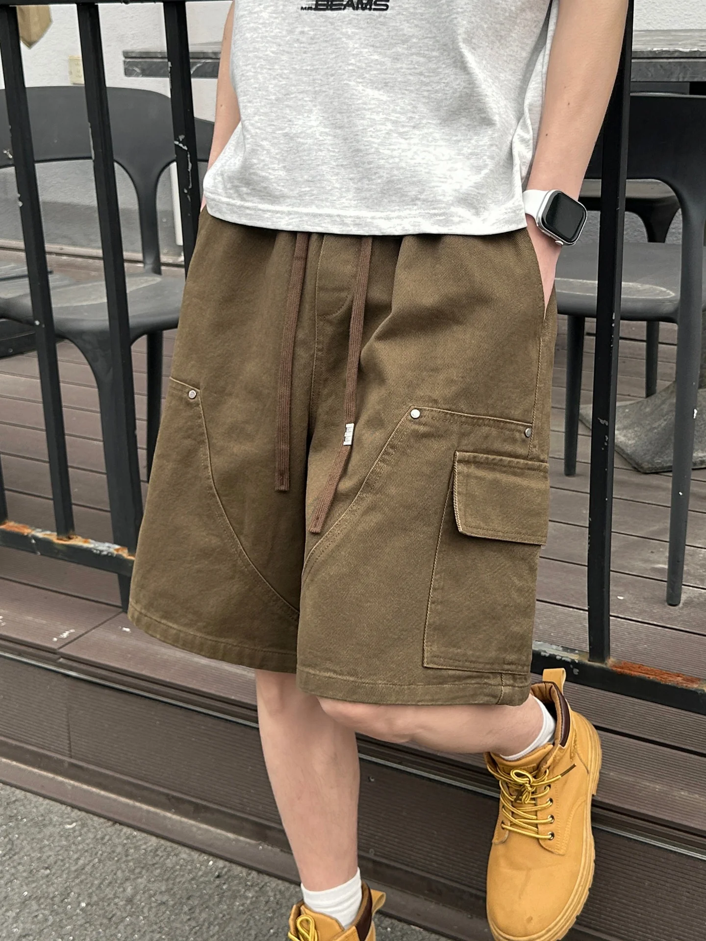 American Style Logging Workwear Shorts Men's Summer Street Style Loose Straight Multi-Pocket Five-Quarter Wide Leg Mid-Pants
American Style Logging Workwear Shorts Men's Summer Street Style Loose Straight Multi-Pocket Five-Quarter Wide Leg Mid-Pants