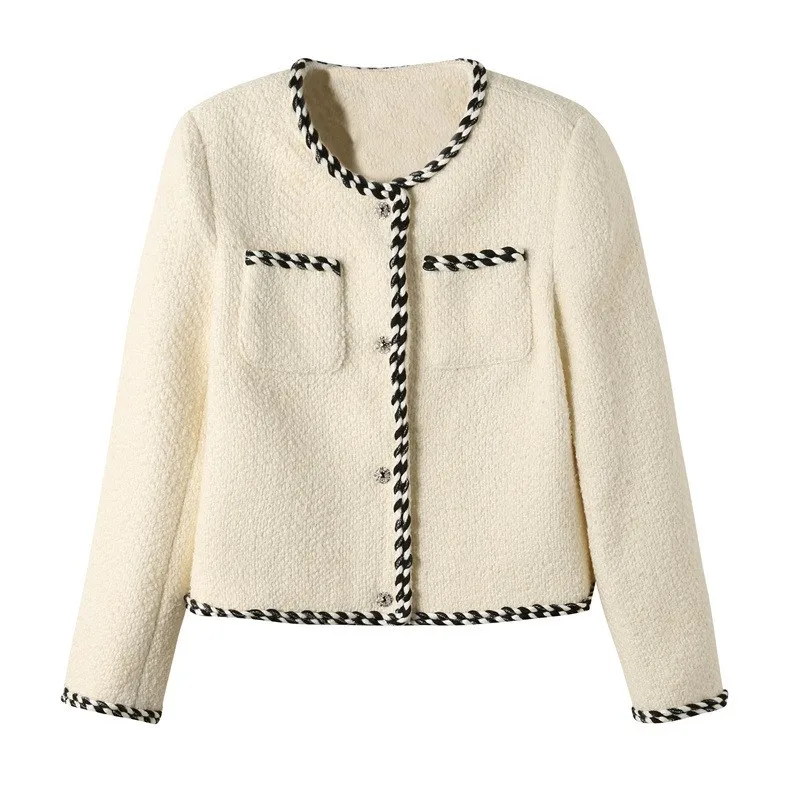 Beige Women's jacket autumn/winter one piece classic jacket, small fragrant coat Unique short top
Beige Women's jacket autumn/winter one piece classic jacket, small fragrant coat Unique short top