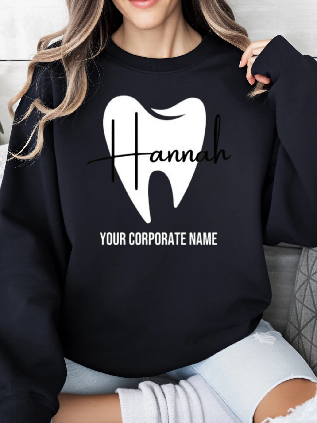 Толстовка с изображением зуба Ханна, имя на заказ, женская повседневная одежда на Хэллоуин, большие размеры
Толстовка с изображением зуба Ханна, имя на заказ, женская повседневная одежда на Хэллоуин, большие размеры