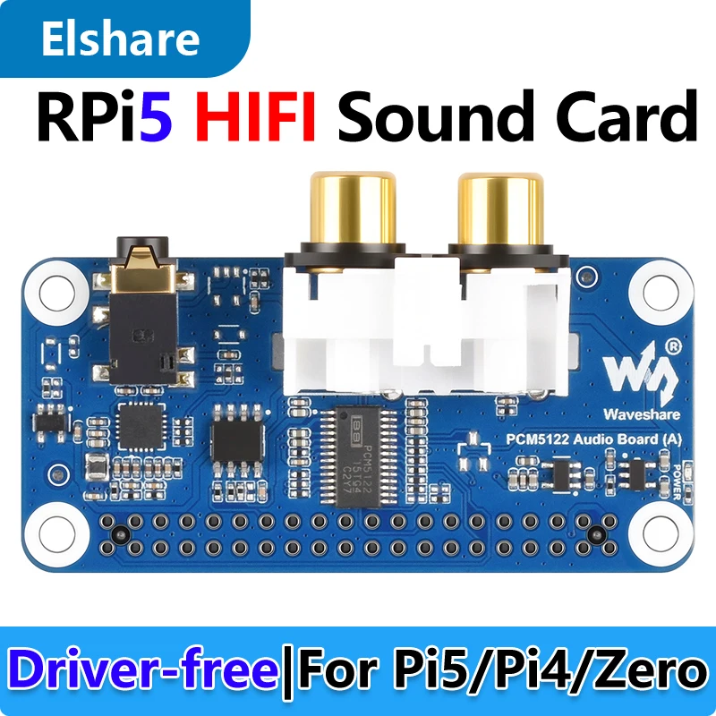 For PI5/PI4/Zero Raspberry Pi PCM5122 I2S DAC HIFI Sound Card DAC Audio expansion Board Free-Driver
For PI5/PI4/Zero Raspberry Pi PCM5122 I2S DAC HIFI Sound Card DAC Audio expansion Board Free-Driver