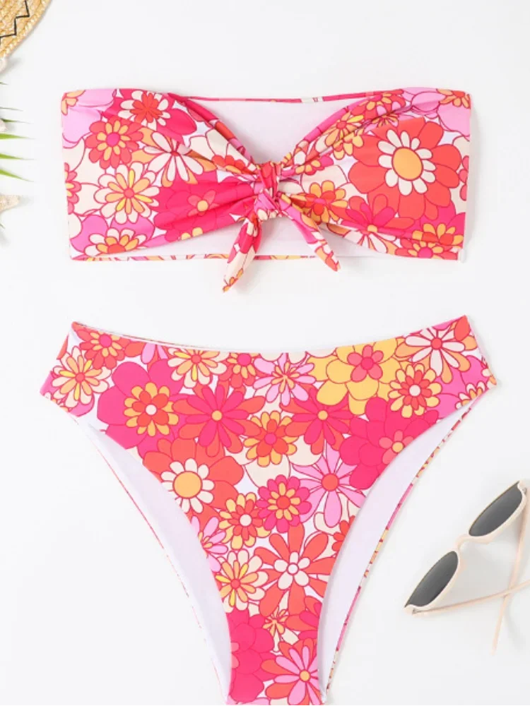 Sexy Floral Print Bikini 2024 Bandeau Swimsuit Female Swimwear Women High Waist Bikinis Set Bather Beachwear Bathing Suit Pool
Sexy Floral Print Bikini 2024 Bandeau Swimsuit Female Swimwear Women High Waist Bikinis Set Bather Beachwear Bathing Suit Pool