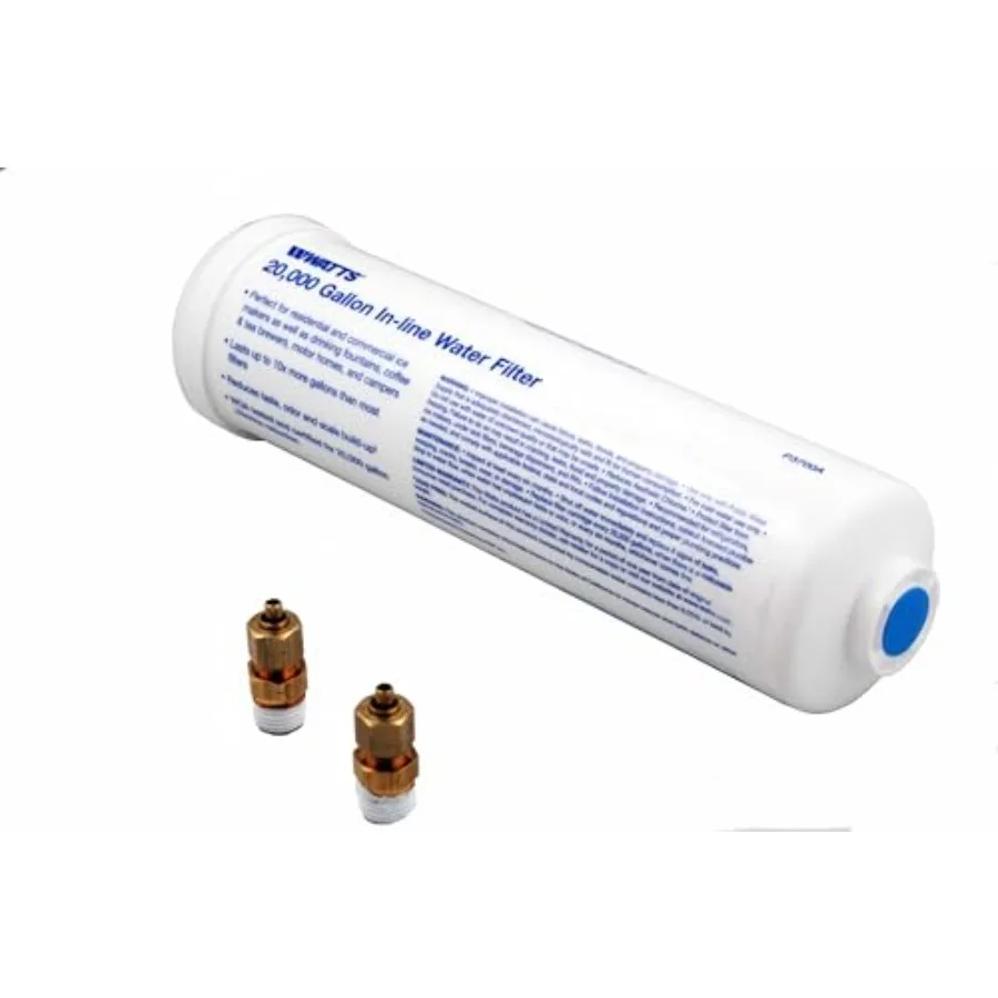 20000 Gallon Inline Water Filter with Two 1/4" Brass Connectors for Refrigerator Ice Maker RV Camper Water Cooler Fountain Redu
20000 Gallon Inline Water Filter with Two 1/4" Brass Connectors for Refrigerator Ice Maker RV Camper Water Cooler Fountain Redu