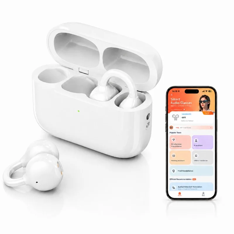AI Translation Earbuds 144 Languages Real Time Translator Earphones IP45 Bluetooth 5.4 Open Ear Headphones for Travel Work Calls
AI Translation Earbuds 144 Languages Real Time Translator Earphones IP45 Bluetooth 5.4 Open Ear Headphones for Travel Work Calls