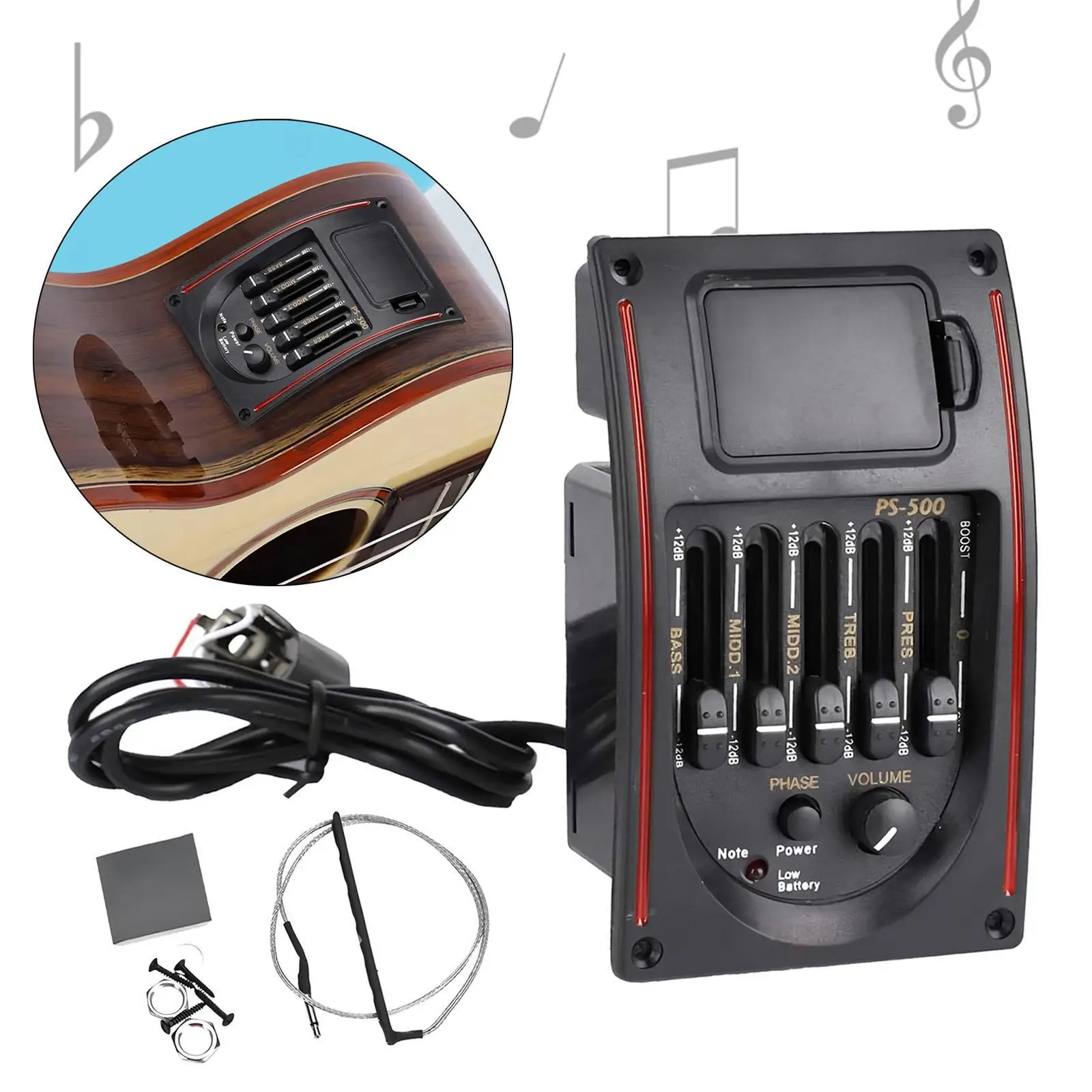 Аксессуар для гитары: пятиполосный эквалайзер, тюнер, предусилитель, усилитель с ЖК-дисплеем, цифровой хроматический тюнер для акустических гитар
Аксессуар для гитары: пятиполосный эквалайзер, тюнер, предусилитель, усилитель с ЖК-дисплеем, цифровой хроматический тюнер для акустических гитар