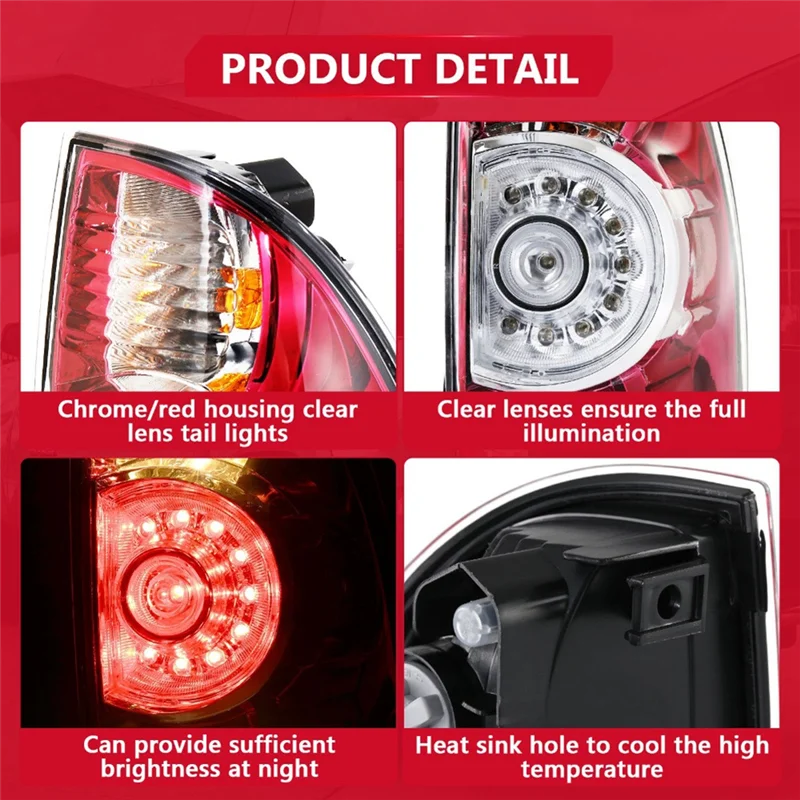 2Pcs LED Tail Lights Left Right Rear Bumper Lights Assembly Signal Lamp for Toyota Tacoma Pickup
2Pcs LED Tail Lights Left Right Rear Bumper Lights Assembly Signal Lamp for Toyota Tacoma Pickup