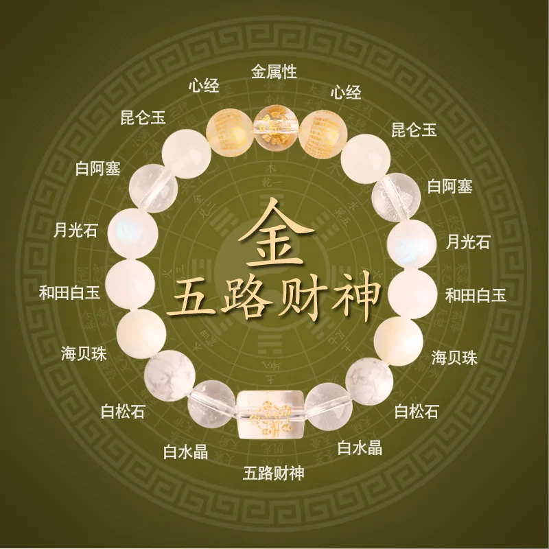 Пять элементов, добавка по дефициальному искусству Wu Lu God of Wealth Heart Sutra HandString Duobao, браслет из натурального кристалла для мужчин и женщин
Пять элементов, добавка по дефициальному искусству Wu Lu God of Wealth Heart Sutra HandString Duobao, браслет из натурального кристалла для мужчин и женщин