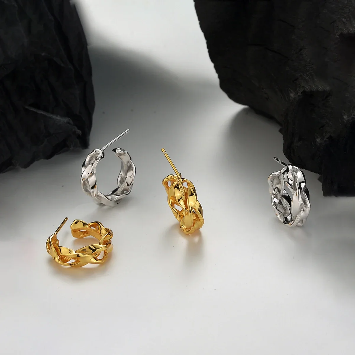 A pair of 925 sterling silver multi-layer wrapped circular earrings for women's Mobius earrings boutique jewelry
A pair of 925 sterling silver multi-layer wrapped circular earrings for women's Mobius earrings boutique jewelry