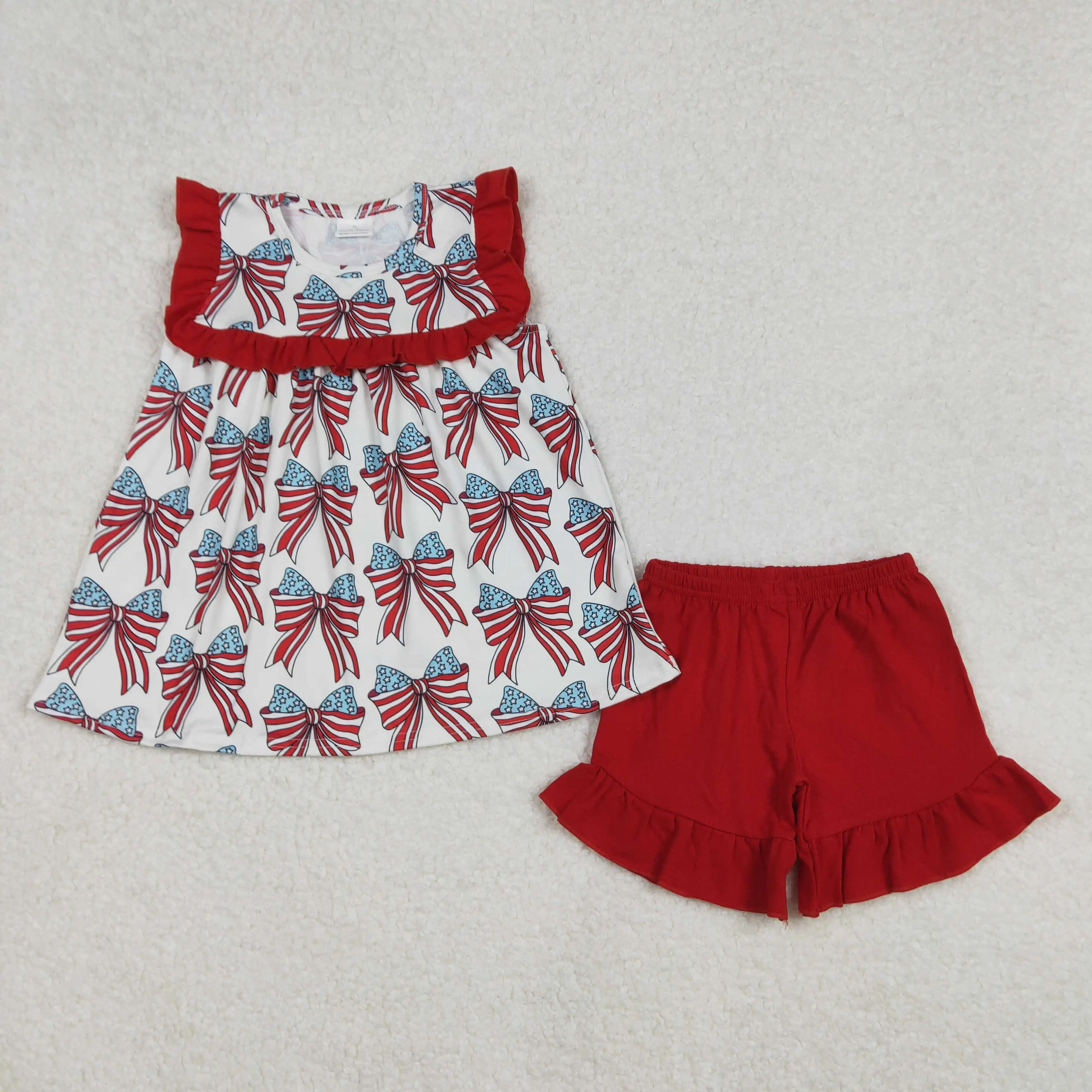3.7yan New rts infant girls summer suit wholesale boutique National Day bow pattern red lace beige sleeveless set
3.7yan New rts infant girls summer suit wholesale boutique National Day bow pattern red lace beige sleeveless set
