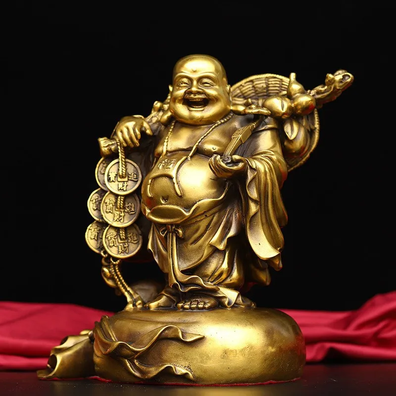 Brass Laughing Buddha, Brass Buddha with Money Bag, Brass Maitreya Buddha Ornament, Copper Fortune-Attracting Figurine
Brass Laughing Buddha, Brass Buddha with Money Bag, Brass Maitreya Buddha Ornament, Copper Fortune-Attracting Figurine