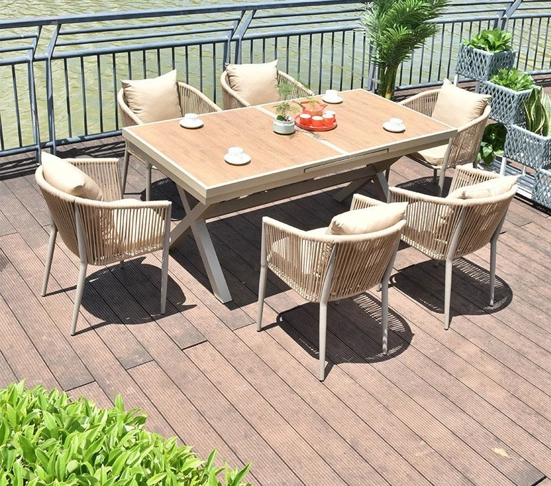 Источник Фабрика Открытый Растягивающийся стол и набор стульев Балкон Кафе Стол и стул из алюминиевого сплава
Источник Фабрика Открытый Растягивающийся стол и набор стульев Балкон Кафе Стол и стул из алюминиевого сплава