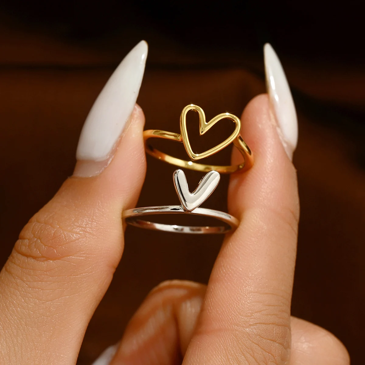 2-piece set of exquisite, personalized, versatile hollow heart ring 925 silver for ladies, exquisite surprise wearing gift
2-piece set of exquisite, personalized, versatile hollow heart ring 925 silver for ladies, exquisite surprise wearing gift