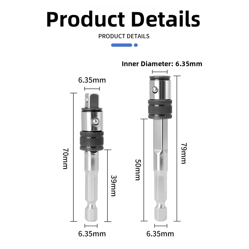 Socket Extension Bar 1 4in Hex Adapter Sliding Design 40 Chromium Material Silver For Home Repair For Hex Shank Bits
Socket Extension Bar 1 4in Hex Adapter Sliding Design 40 Chromium Material Silver For Home Repair For Hex Shank Bits