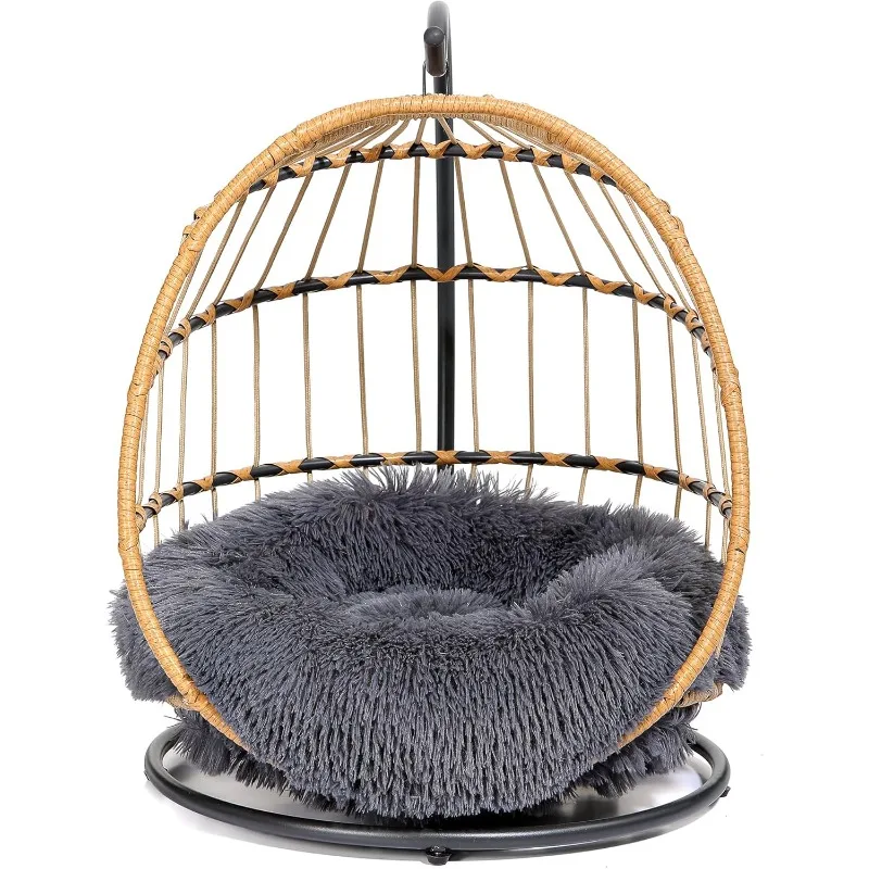 Cat Hammock Chair Bed - Removable & Washable Cushion, Hanging Rattan Swing for Indoor Outdoor Cats & Small Dogs - Dark
Cat Hammock Chair Bed - Removable & Washable Cushion, Hanging Rattan Swing for Indoor Outdoor Cats & Small Dogs - Dark