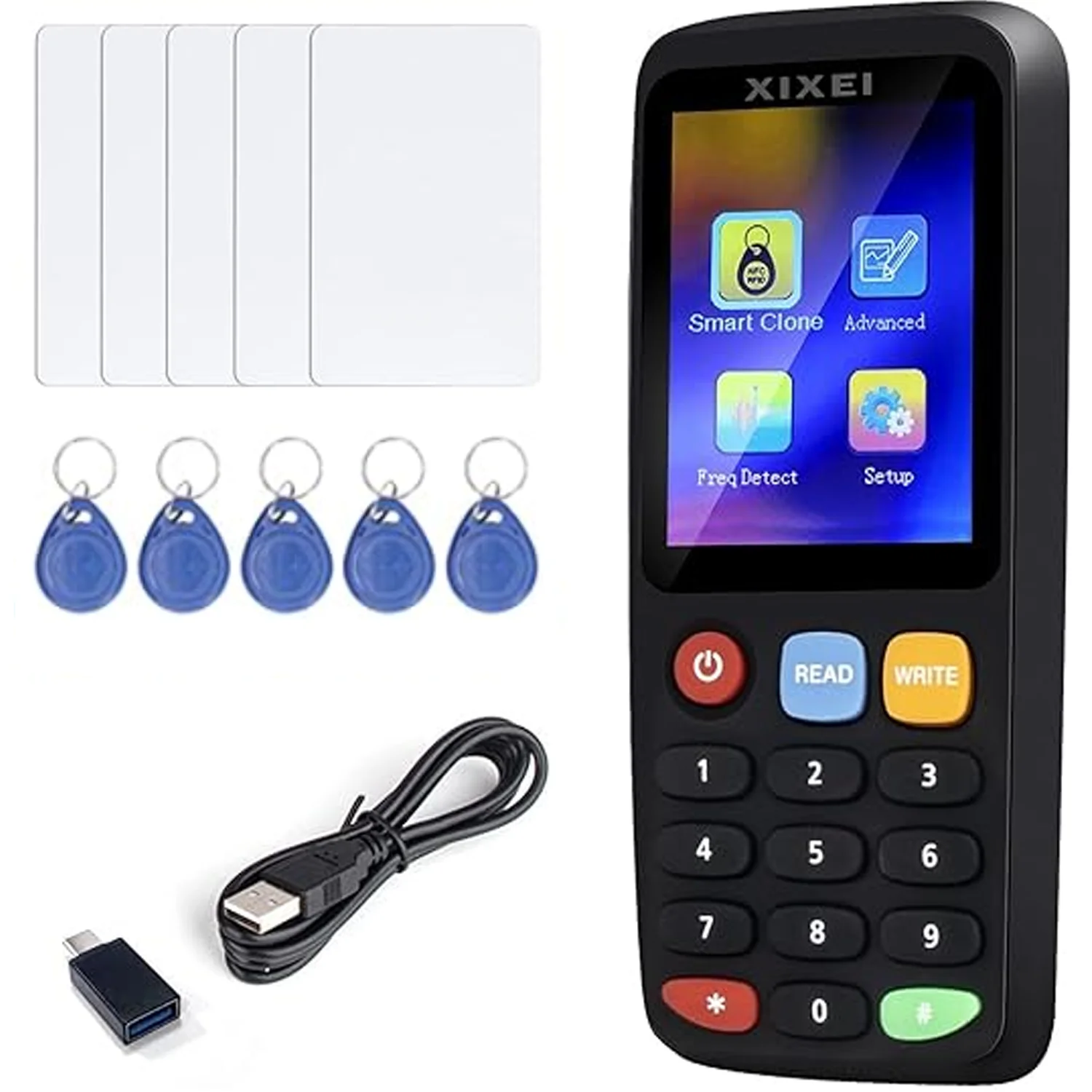 X7 Smart Chip Card Reader RFID Clone Programmer 13.56Mhz Key Duplicator 125Khz Badge Copier IC ID Token Writer
X7 Smart Chip Card Reader RFID Clone Programmer 13.56Mhz Key Duplicator 125Khz Badge Copier IC ID Token Writer